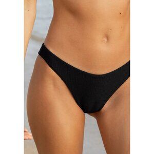 NEW! Kenny Flowers The MYKONOS Woven Textured Sporty Bikini Bottom Black SZ XL
